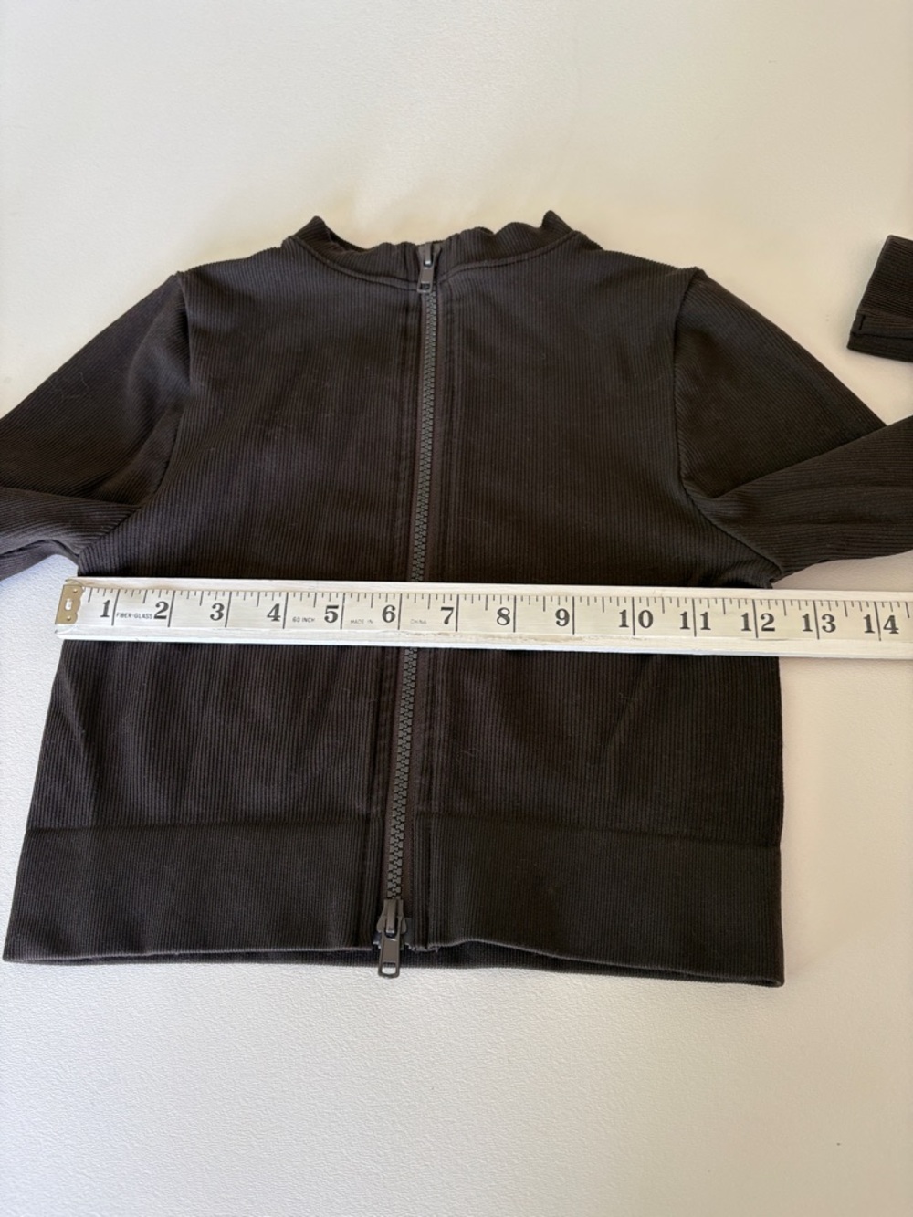 SET Active Sculptflex Jacket Ribbed in Espresso Brown Zip Front Cropped Size S - Picture 6 of 7
